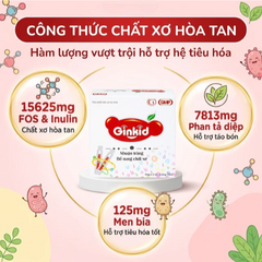 Siro Ginkid nhuận tràng bổ sung chất xơ giúp tiêu hóa tốt, giảm táo bón (3 vỉ x 5 ống x 10ml)