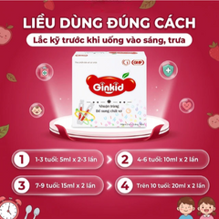 Siro Ginkid nhuận tràng bổ sung chất xơ giúp tiêu hóa tốt, giảm táo bón (3 vỉ x 5 ống x 10ml)