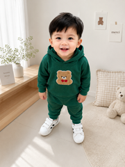 Set bộ nỉ gấu cute đáng yêu dễ thương thu đông cho bé trai