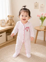 Bodysuit nỉ hoa nhí khuy bấm xinh xắn đáng yêu dễ thương thu đông hàn quốc cho bé gái 3-6 tháng