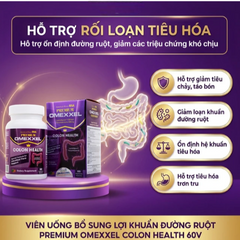 Viên uống bổ sung lợi khuẩn, hỗ trợ giảm rối loạn tiêu hóa Premium Omexxel Colon Health (60 viên)