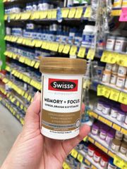 Viên uống Swisse Ultiboost Memory + Focus 60 viên - Hỗ trợ chức năng não bộ & Tăng cường năng lượng cho não & Giảm tải stress - S/P Chuẩn Úc