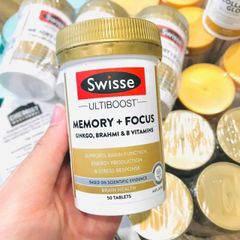 Viên uống Swisse Ultiboost Memory + Focus 60 viên - Hỗ trợ chức năng não bộ & Tăng cường năng lượng cho não & Giảm tải stress - S/P Chuẩn Úc