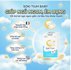 Bột hòa tan hỗ trợ trẻ giảm quấy khóc, giúp trẻ ngủ ngon, tăng cường tiêu hóa Soki Tium Baby (12 gói x 3g)