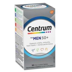Viên uống Centrum for Men's 50+ - Bổ sung năng lượng cho Nam giới trên 50 tuổi - Bảo vệ sức khỏe toàn diện 90 viên - S/P Chuẩn Úc