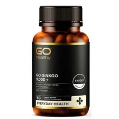 [Ginkgo nội địa New Zealand] Viên uống Go Healthy Go Ginkgo 9000+ 60 viên - Bảo dưỡng não & Phòng ngừa suy giảm trí tuệ ở người cao tuổi