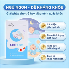Bột hòa tan giúp ngủ ngon, tăng sức đề kháng Soki-Tium (12 gói x 3g)