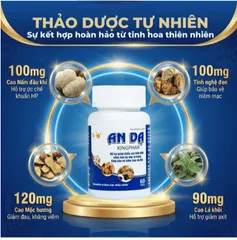 Viên uống hỗ trợ giảm axit dịch vị, giảm viêm loét dạ dày, tá tràng An Dạ Kingphar (60 viên)