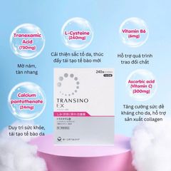 Viên Uống Trắng Da Transino EX 240 Viên Nhật Bản - Hỗ Trợ Giảm Nám, Tàn Nhang, Đều Màu Da