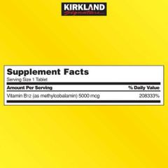 VIÊN UỐNG BỔ SUNG B12 KIRKLAND 5000MCG 300 VIÊN CỦA MỸ 778677