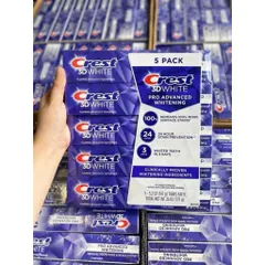 Kem đánh răng Crest 3D White Ultra Whitening 737g của Mỹ (lock 5 ống 147g) - làm trắng răng và thơm mát hơi th 778697