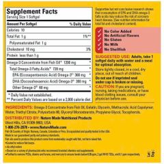 Hàng Mỹ Chính Hãng - Nature Made  fish oil omega 3 1200mg (720 mg omega3)125 Viên Bổ Sung Omega-3 Hỗ Trợ Tim Mạch, Não Bộ Và Thị Lực