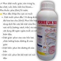 PERME UK 50EC 1 LÍT(ANH QUỐC) - THUỐC DIỆT MUỖI VÀ CÔN TRÙNG SIÊU HIỆU QUẢ NHẬP KHẨU diệt nhanh – tồn lưu lâu, KHÔNG MÙI 778841