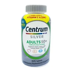 Viên uống bổ sung Centrum Silver cho người lớn 50 tuổi trở lên, hỗ trợ sức khỏe tim mạch, xương khớp và thị lực, chứa vitamin C và kẽm, 325 viên.