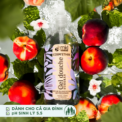 Sữa tắm dưỡng ẩm hương đào (Pháp) - MKL Green Nature Cosméthik Gel Douche Surgras Pêche Blanche Bio de Provence 1L