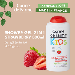 Gel tắm và gội cho bé hương dâu (Pháp) - Corine de Farme Shower Gel 2 in 1 Strawberry 300ml