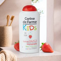 Gel tắm và gội cho bé hương dâu (Pháp) - Corine de Farme Shower Gel 2 in 1 Strawberry 300ml