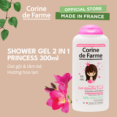 Gel tắm và gội cho bé hương hoa lan Nam Phi - Corine de Farme Shower Gel 2 in 1 Princess 300ml