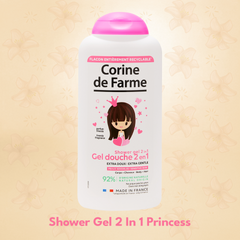 Gel tắm và gội cho bé hương hoa lan Nam Phi - Corine de Farme Shower Gel 2 in 1 Princess 300ml