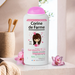 Gel tắm và gội cho bé hương hoa lan Nam Phi - Corine de Farme Shower Gel 2 in 1 Princess 300ml