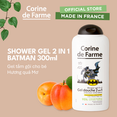 Gel tắm và gội cho bé hương mơ (Pháp) - Corine de Farme Shower Gel 2 in 1 Batman 300ml