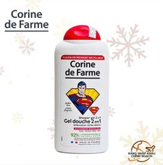 Gel tắm và gội cho bé hương gỗ nồng ấm (của Pháp) - Corine de Farme Shower Gel 2 in 1 Superman 300ml