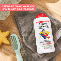 Gel tắm và gội cho bé hương gỗ nồng ấm (của Pháp) - Corine de Farme Shower Gel 2 in 1 Superman 300ml