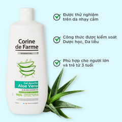 Gel tắm chiết xuất lô hội - Corine de Farme Essential Aloe Vera Shower Gel 750ml