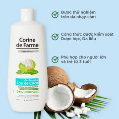 Gel tắm chứa nước dừa - Corine de Farme Essential Coconut Water Shower Gel 750ml