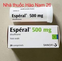 Viên uống cai rượu bia Esperal 500mg Pháp giảm nghiện rượu giúp giảm tác hại của rượu và bỏ rượu dần dần giảm nhu cầu uống rượu Hộp 20 viên