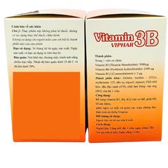 Viên uống Vitamin 3B Viphar Bổ sung vitamin B1, B6, B12 cho cơ thể giúp bồi bổ sức khỏe - Hộp 100 viên (màu vàng)