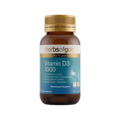 (Úc) HERBS OF GOLD Vitamin D3 1000IU - Bổ Sung Vitamin D, Hỗ Trợ Hấp Thu Canxi, Tăng Cường Miễn Dịch, Xương Răng Chắc Khỏe