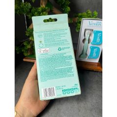 Thanh lí hàng mở hộp giấy để chụp hình Dao Cạo 3 lưỡi Gillette Venus Comfortglide Sensitive 1 cán 2 đầu thay