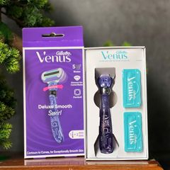 Dao cạo nữ 5 lưỡi Gillette Venus Deluxe Smooth Swirl + 2 Blade Refills