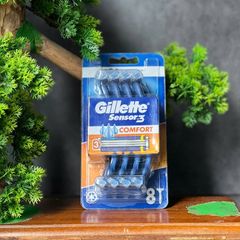 Thanh lí vỏ hộp bị cũ Set 8 cây Dao cạo râu Gillette sensor 3 Comfort
