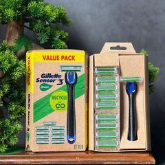 Set dao cạo râu Gillette sensor 3 hàng Úc - Set gồm 1 cán + 11 lưỡi dao
