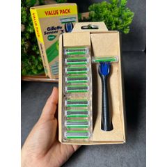 Set dao cạo râu Gillette sensor 3 hàng Úc - Set gồm 1 cán + 11 lưỡi dao