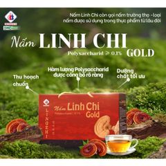 Nấm Linh Chi Gold Domesco Nguyên Tai Còn Nguyên Bào Tử Polysaccarid ≥ 0.1% Hộp 200gr