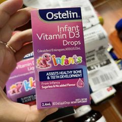 Vitamin D3 nhỏ giọt dành cho trẻ sơ sinh - 6 tuổi Ostelin Infant Vitamin D3 Drops 2,4 mL - Tăng cường sức đề kháng & Nâng cao hiệu suất gắn Calci vào xương