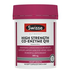 Viên uống Swisse Ultiboost High Strength Co-Enzyme Q10 300 mg - 90 viên - Tăng cường năng lượng tế bào - Giảm mệt mỏi & Bảo dưỡng sức khỏe Tim mạch - S/P Chuẩn Úc