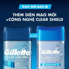 Gel Khử Mùi Gillette ClearShield Cool Wave 107g - Khô nhanh, hương thơm tươi mát, nam tính