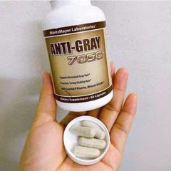 Viên uống Anti-Gray 7050 - Cải thiện tình trạng tóc bạc sớm & Cải thiện sự hình thành tóc bạc mới - 60 viên [Hàng nội địa Mỹ]