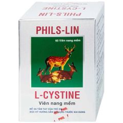Viên nang mềm LCystine 500mg Phils Lin hỗ trợ trong viêm da, sạm da, tàn nhang (12 vỉ x 5 viên)