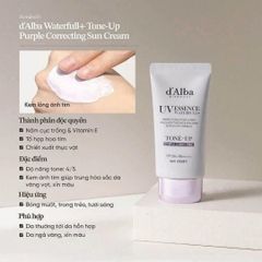 ☀️ Kem chống nắng d'Alba Waterfull Tone-Up tím 100ml nâng tông, giao nhanh tiết kiệm