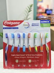 🦷 Bàn chải Colgate Advanced Whitening Soft chính hãng, vỉ 8 cây làm trắng răng vượt trội