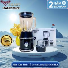 Máy Xay Sinh Tố Lock&Lock EJM376BLK 600W, Cối Thủy Tinh 1.5L - Thiết Kế Hiện Đại - Hàng Chính Hãng, Bảo Hành 2 Năm