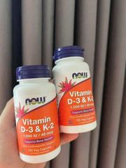 NOW Vitamin D3 & K2 hỗ trợ xương khớp 1000 IU 120 viên - Giá tốt ⚡️ Rẻ hơn ở đây!