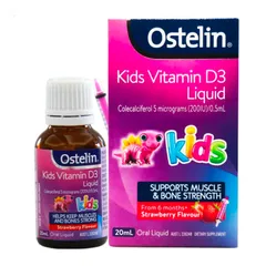 Vitamin D3 dạng nước dành cho trẻ từ 6 tháng - 12 tuổi Ostelin Kids Vitamin D3 Liquid 20 mL - Hỗ trợ hệ miễn dịch & Phòng ngừa hội chứng còi xương ở trẻ