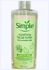 (Bản Mới) Nước Hoa Hồng Simple Kind to Skin Soothing Facial Toner 200ml Chăm Sóc Da Nhạy Cảm, Làm Sạch, Cân Bằng Độ PH, Không Chất Bảo Quản Nhập Khẩu Hàng Chuẩn