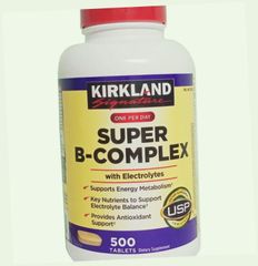 (Chính Hãng) Vitamin B tổng hợp Super B-Complex Kirkland 500 viên Tăng cường sức khỏe, hỗ trợ năng lượng và giảm căng thẳng hiệu quả Mẫu Mới Nội Địa Hàng Chuẩn